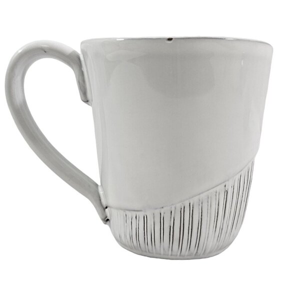 Anthropologie Ronaldo 14 Oz White Glazed Clay Coffee Tea Mug Cup – Set of 2 - Picture 8 of 16